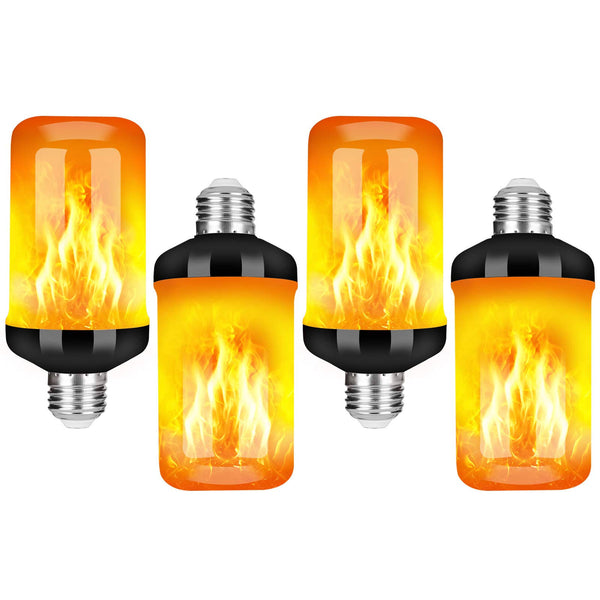 Y- Stop LED Flame Light Bulbs, 4 Modes Flickering Light Bulb with Upside Down Effect, E26 Base Fire Bulb for Halloween, Christmas Decorations, Party